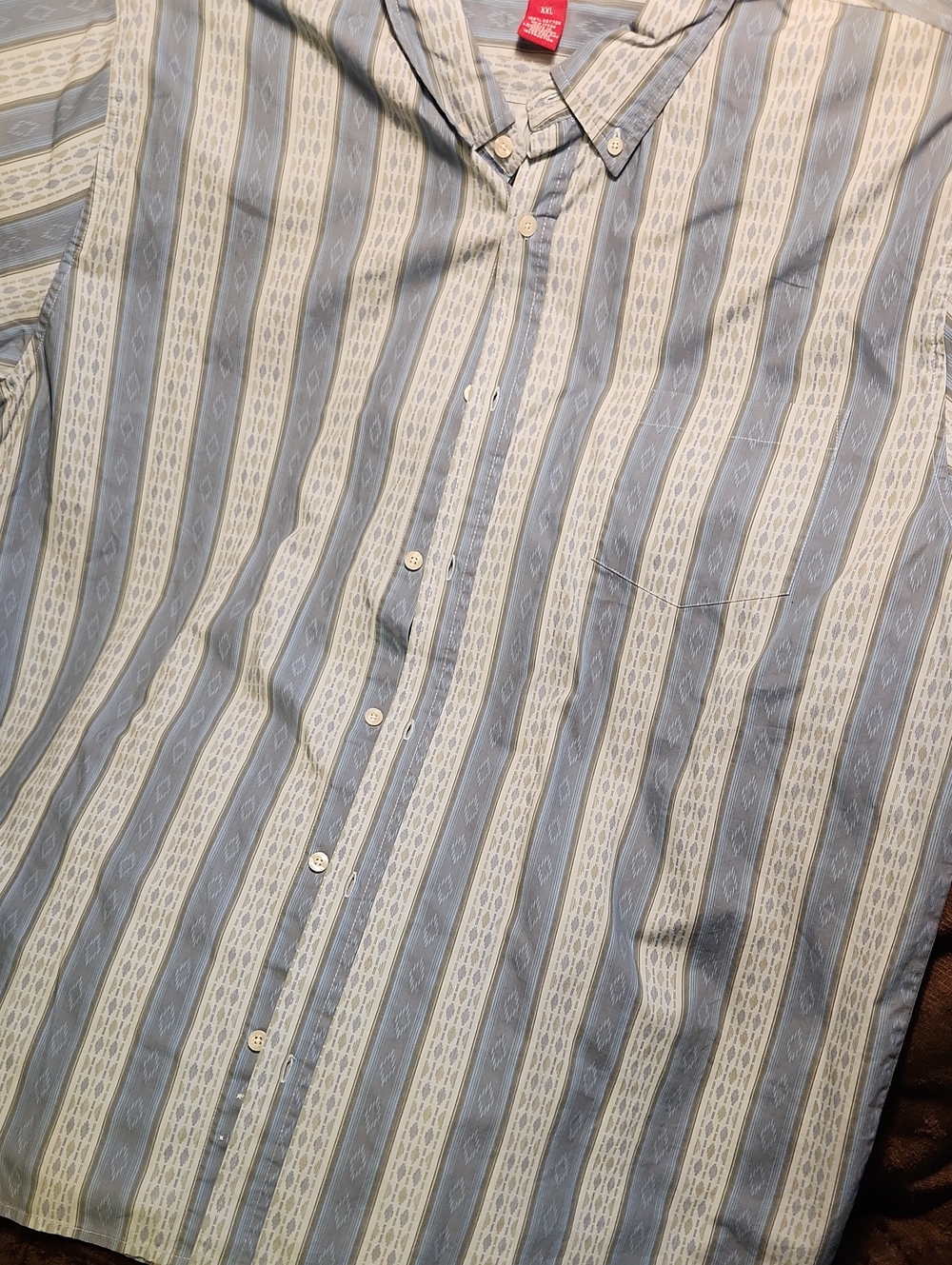 Men's Mossimo Button-Up Striped Shirt - Light Blue & Cream NWT 100% Cotton